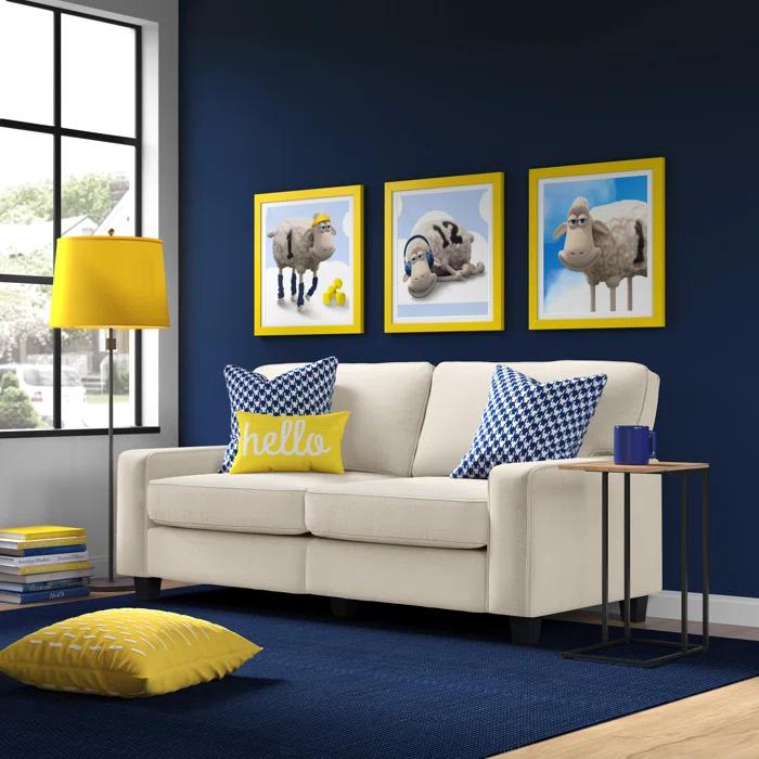 Serta Palisades 73" Track Arm Sofa, Easy Care Fabric, Soft Pillow Back, Pocket Coil Seat Cushions