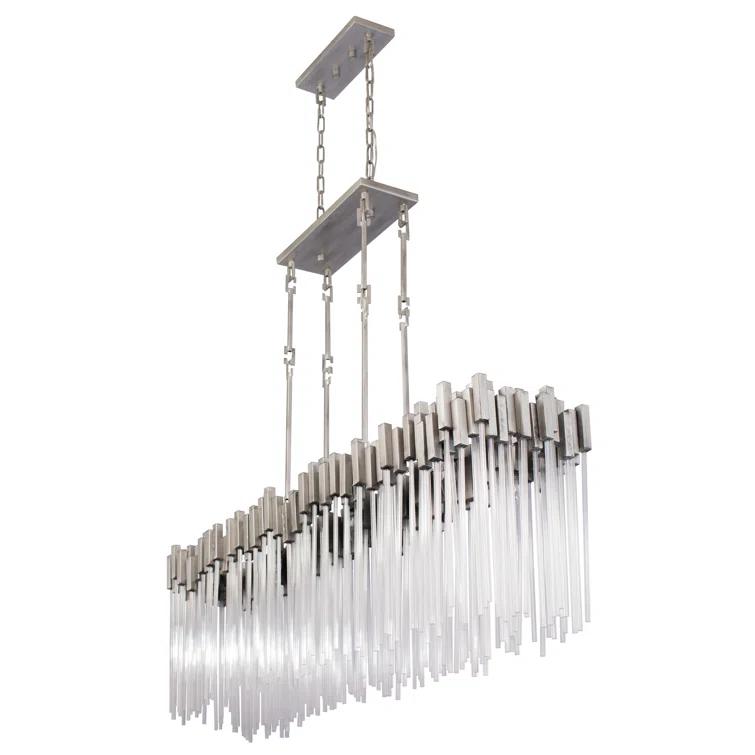 309N08RN-Varaluz Lighting-Matrix - Eight Light Linear Pendant-Black Finish