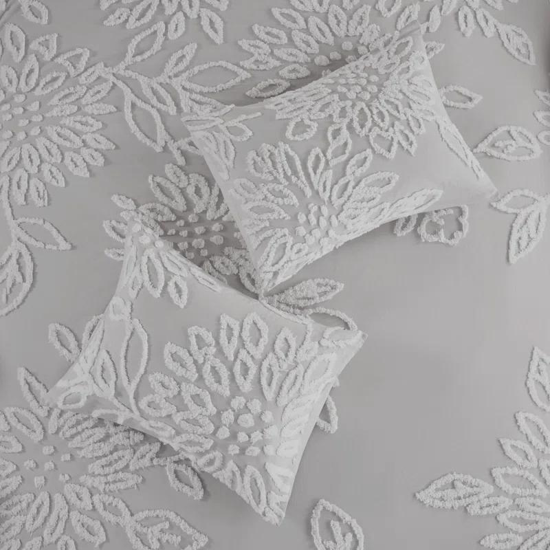 Kelly Clarkson Home Gwyneth 3 Piece Tufted Cotton Chenille Floral Duvet Cover Set