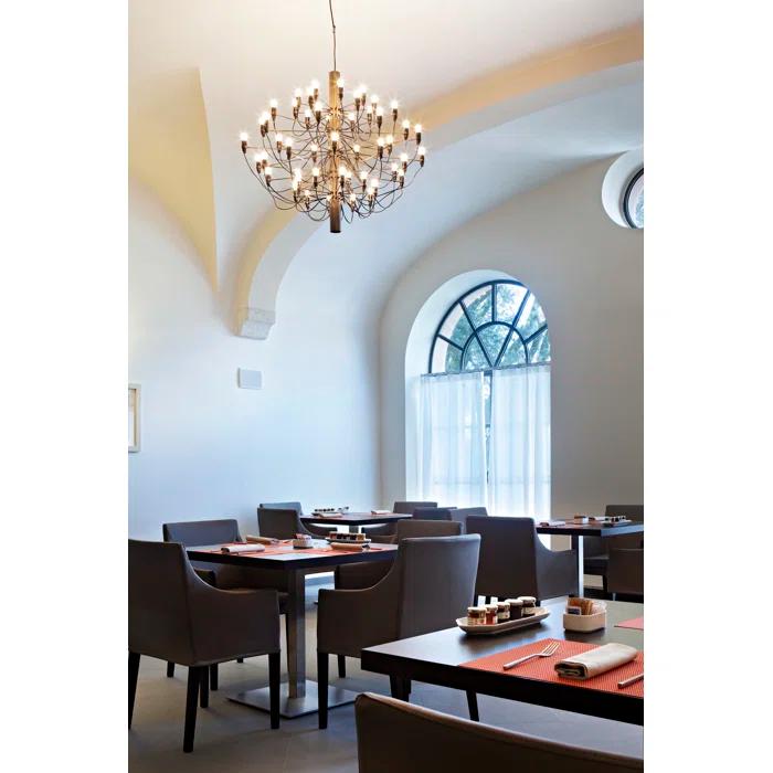 Gino Sarfatti Inspired Brass 50-Light Mid-Century Modern Chandelier