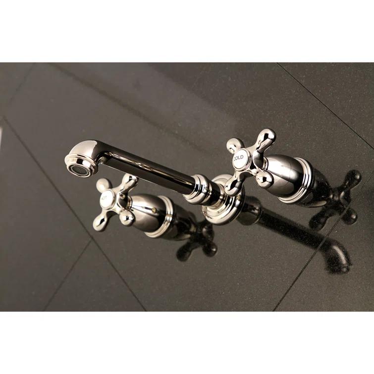 Kingston Brass English Country Two-Handle 3-Hole Wall Mount Bathroom Faucet