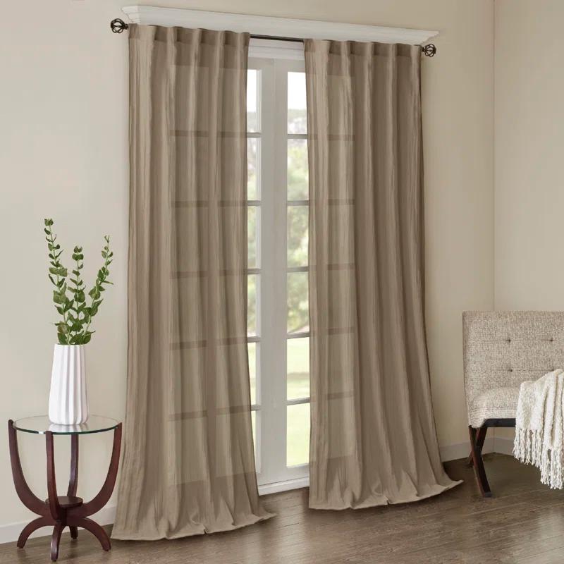 Harper Solid Crushed Curtain Panel Pair
