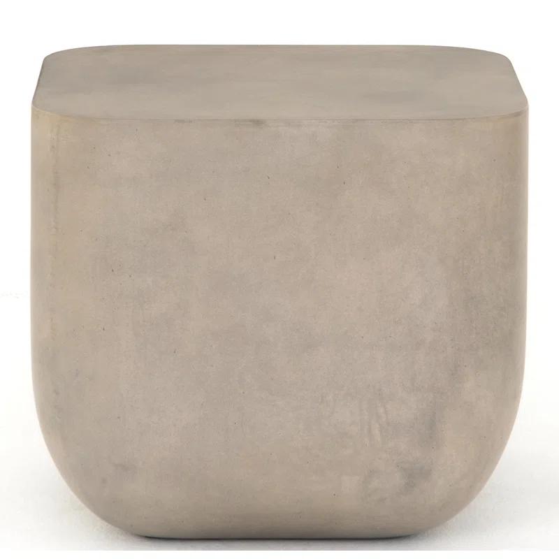 Gray Concrete Square End Table