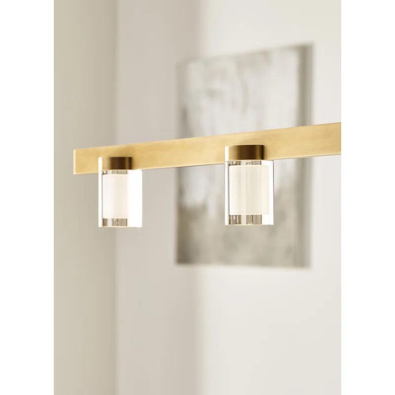 Natural Brass Crystal LED 6-Light Island Pendant