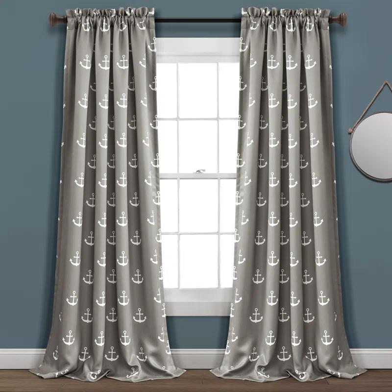Anchor Polyester Room Darkening Curtain Pair (Set of 2)