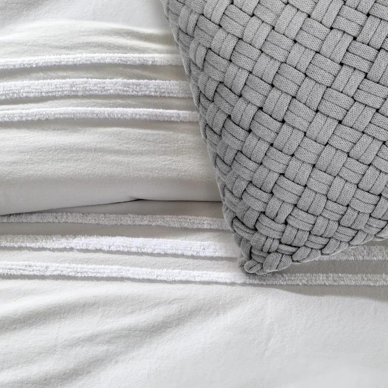 DKNY Chenille Stripe 100% Cotton 3 Piece Comforter Set