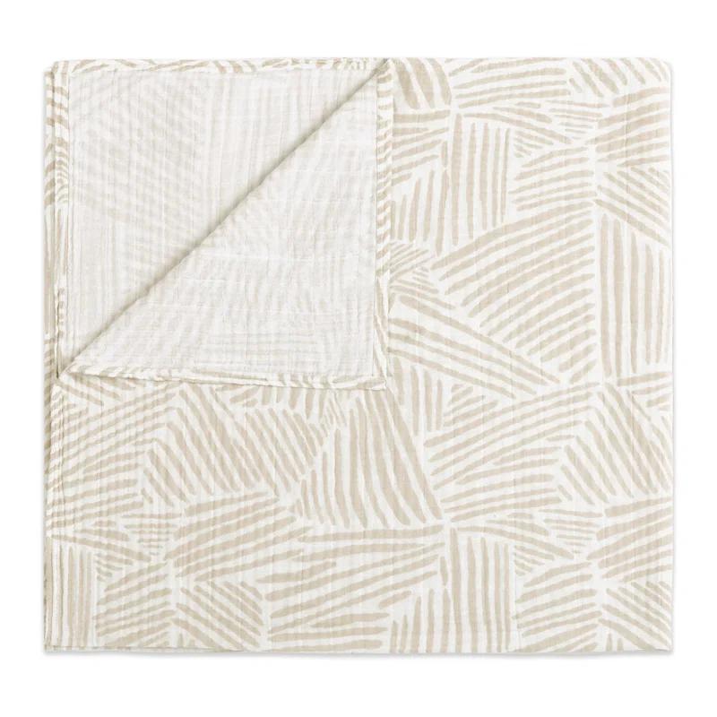Oat Stripe Swaddle In Muslin Cotton