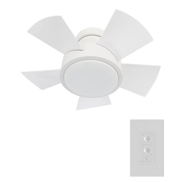Vox 5 - Blade Indoor/Outdoor Smart Flush Mount Ceiling Fan with Remote Control and LED Light Kit