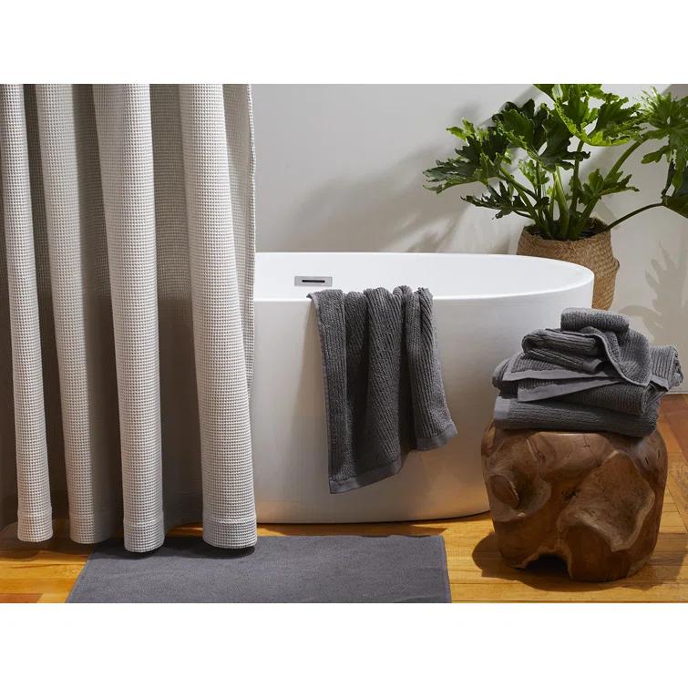 Coyuchi Natural 100% Cotton Ribbed Bath Towel