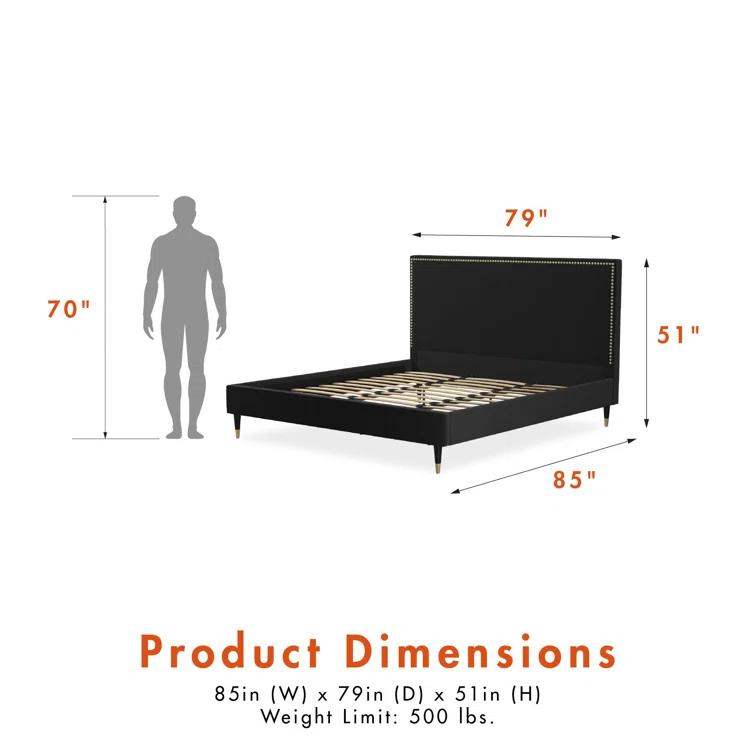 Audrey Upholstered Low Profile Platform Bed