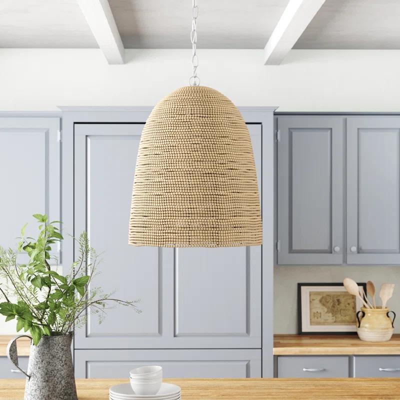 Preston Single Light Wood Dimmable Pendant