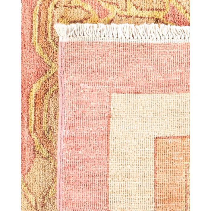 Hand-Knotted Wool Floral Contemporary Pink Area Rug 11' 10" x 15' 0"