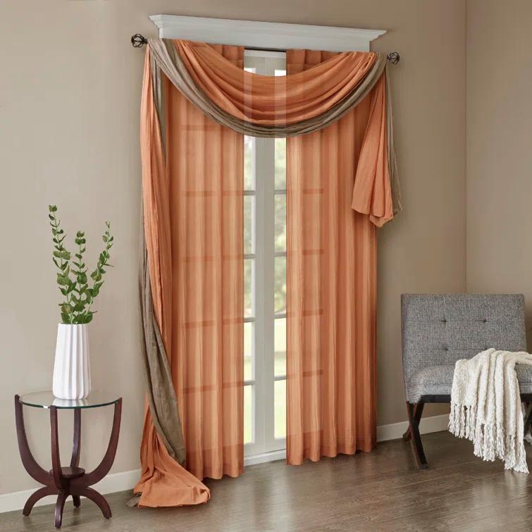Harper Solid Crushed Curtain Panel Pair