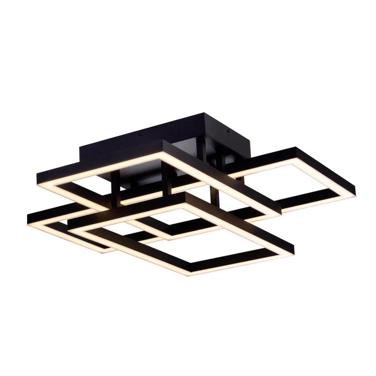 Radium 28-in Integrated LED Rectangular ETL Certified Semi Flush Ceiling Light