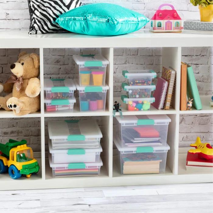 Sterilite Sterilite Plastic Stackable Storage Bin w/Clear Latch Lid (Set of 6)
