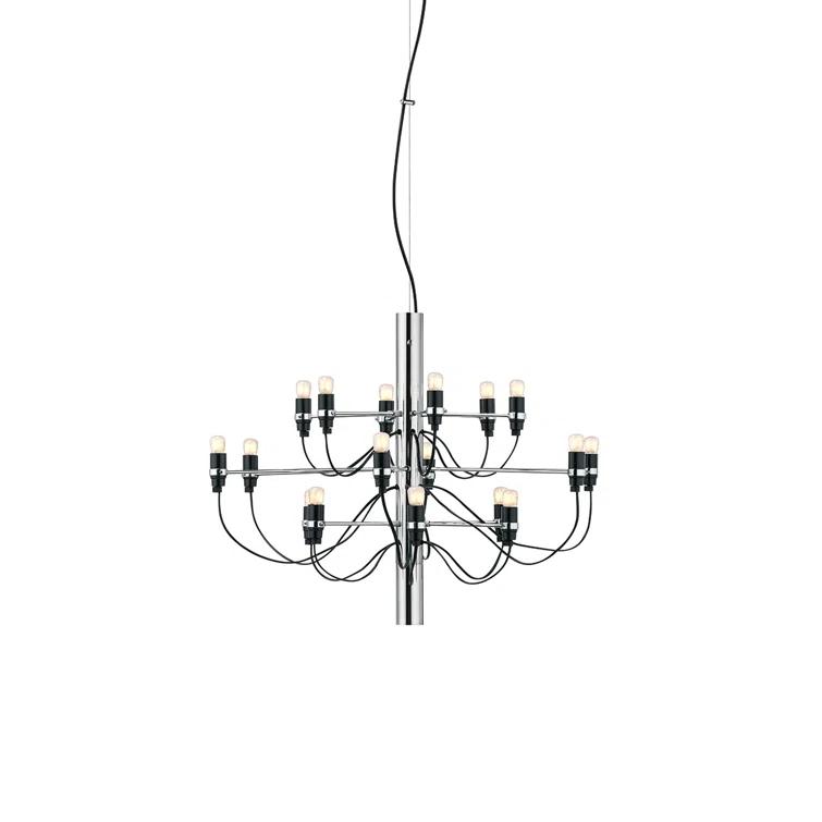 Chrome Mid-Century Modern 18-Light Chandelier