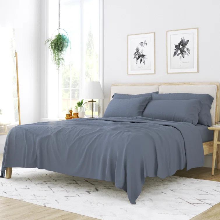 Simply Soft Brushed Microfiber Solid 6 Piece Sheet Set