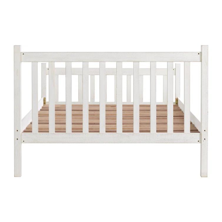 Windsor Wood Farmhouse Industrial Bohemian Style 3 Pc Bedroom Set With Slat Twin Bed 2 Nightstands
