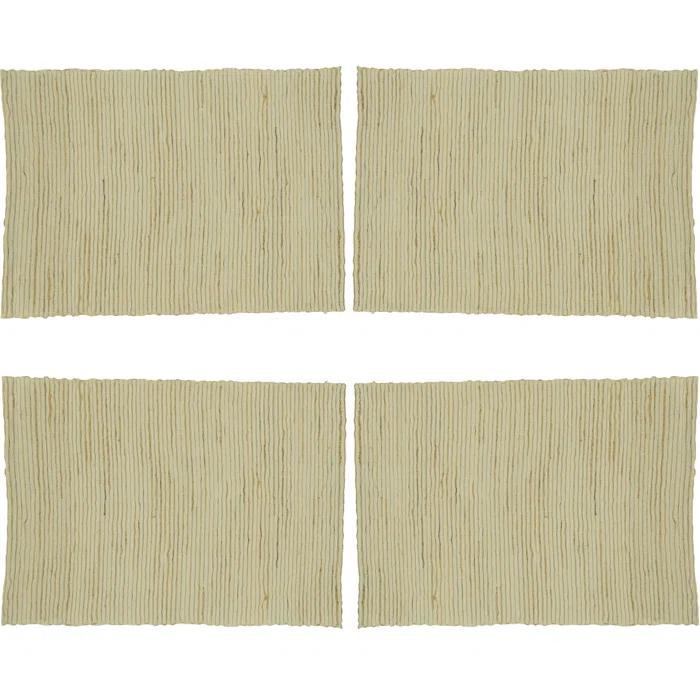 Jayapura 95% Water Hyacinth - 5% Polyester No Pattern Rectangle Placemat (Set of 4)