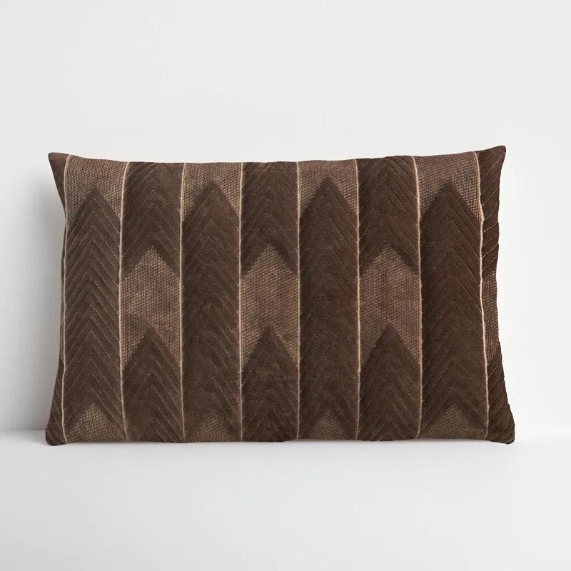 Floretta Embroidered Cotton Lumbar Throw Pillow