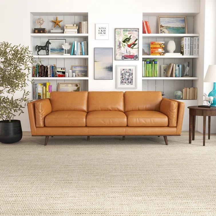 Rosanella 89'' Genuine Leather Sofa