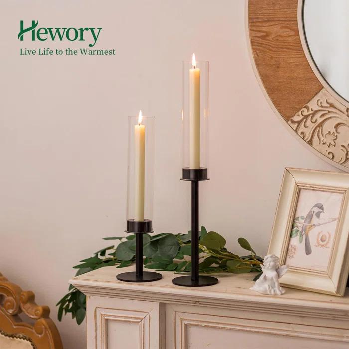 NIERBO Candlestick Holders Hurricane Candle Holder, 3pcs Candle Stick Candle Holder Candelabra (Set of 3)