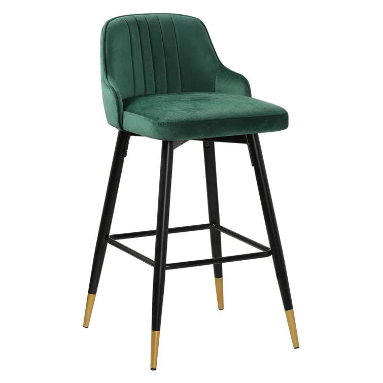Swivel Velvet Upholstered Counter & Bar Stool (Set of 2)