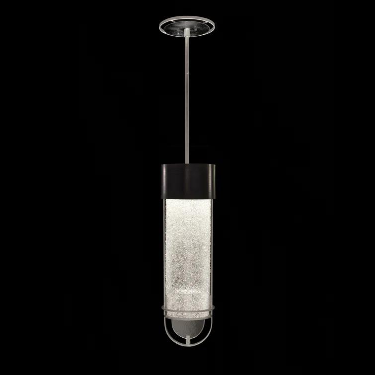 Bond Black/Silver LED Glass Island Pendant with Clear Detail
