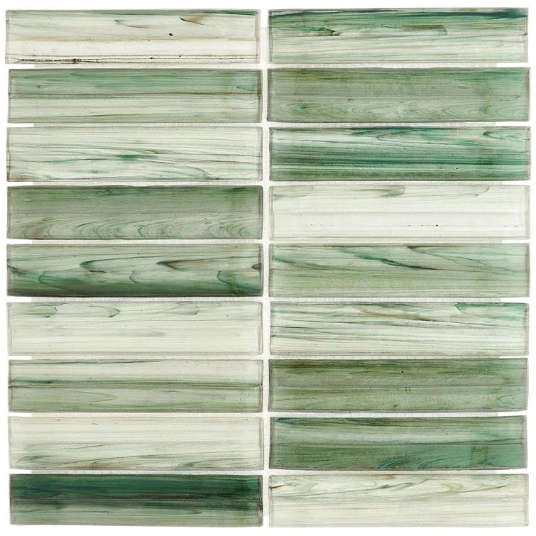 Tara Stacked 11.61" x 11.73" Molten Glass Mosaic Wall Tile (0.95 Sq. Ft. / Sheet)