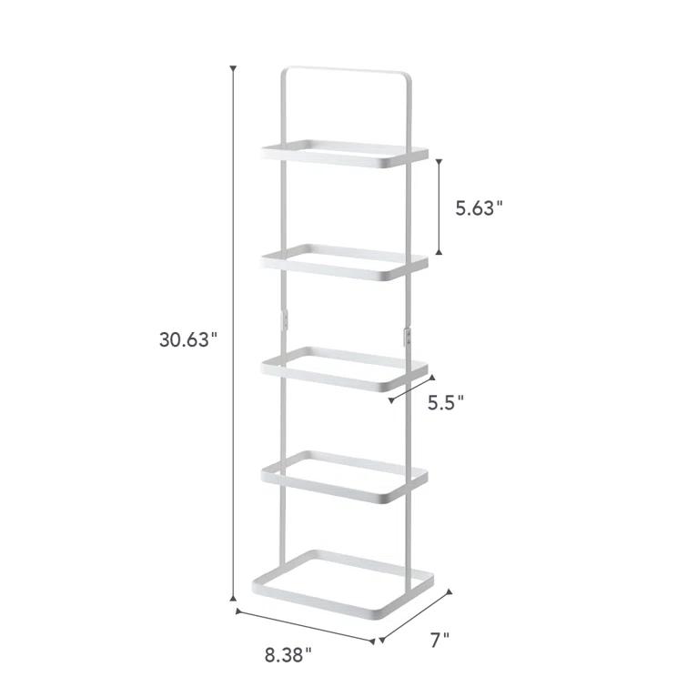 Yamazaki Home Steel Upright 5 Pair Shoe Rack with Handle