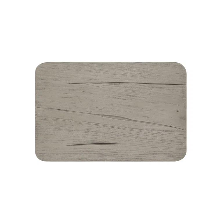 Weathered Gray Teak Outdoor Accent Stool