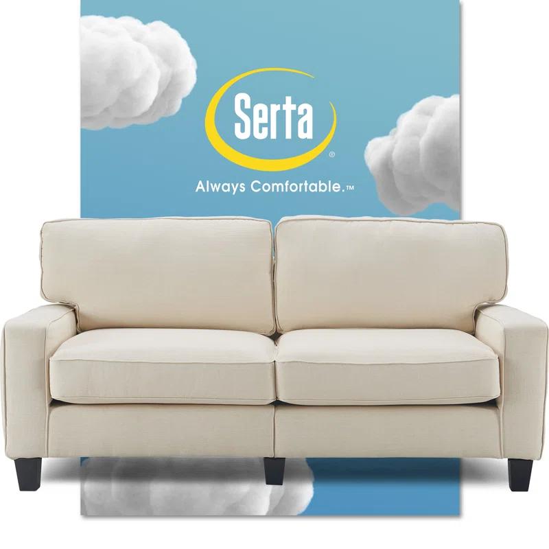 Serta Palisades 73" Track Arm Sofa, Easy Care Fabric, Soft Pillow Back, Pocket Coil Seat Cushions