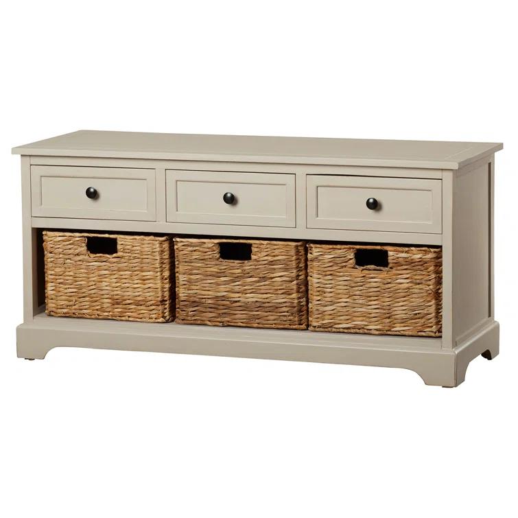 Adayla Solid Wood Drawers Storage Bench