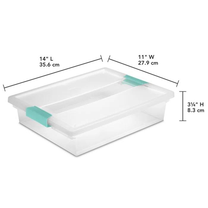 Sterilite Sterilite Plastic Stackable Storage Bin w/Clear Latch Lid (Set of 6)