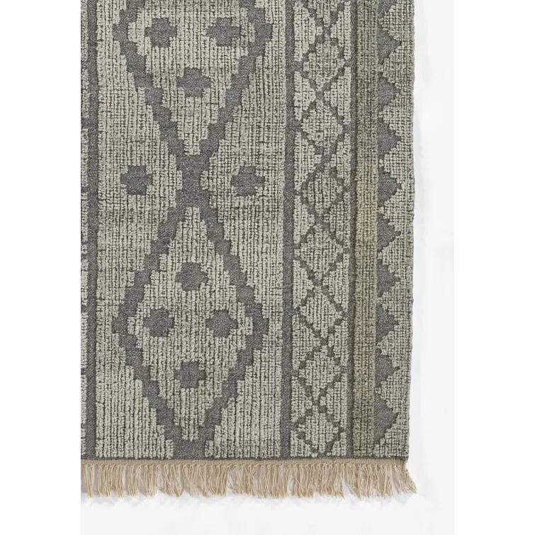2'x3' Bristol Accent Rug Gray - Momeni: Handmade Geometric Wool & Cotton, Low Pile, Traditional Indoor Decor