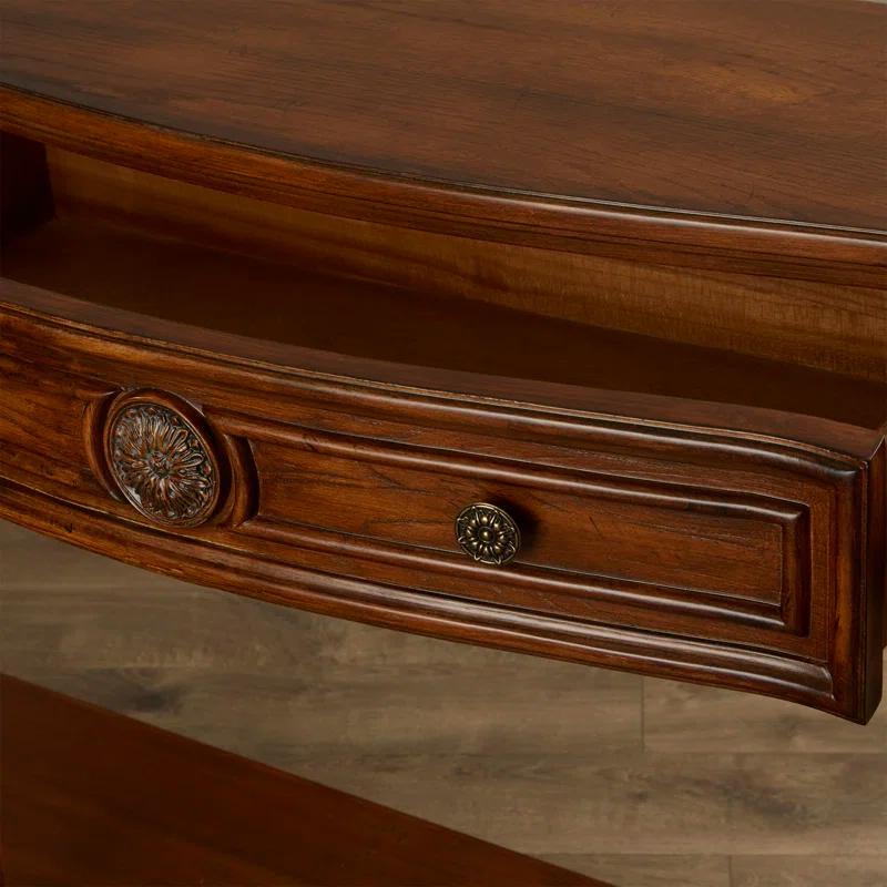 Vintage Oak 72" Console Table with Storage