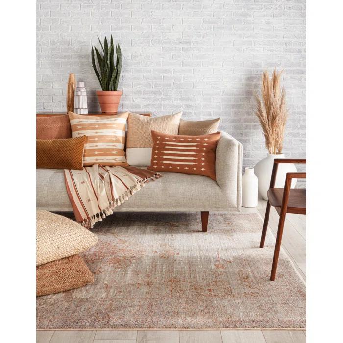 Estela Geometric Cotton Lumbar Throw Pillow