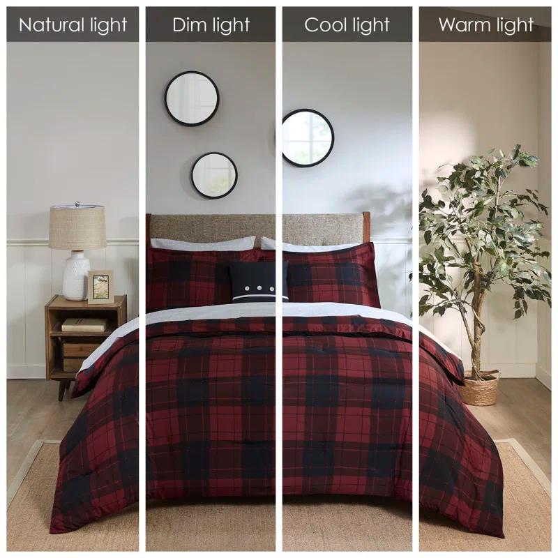 Everest Reversible Plaid Comforter Set with Bed Sheets