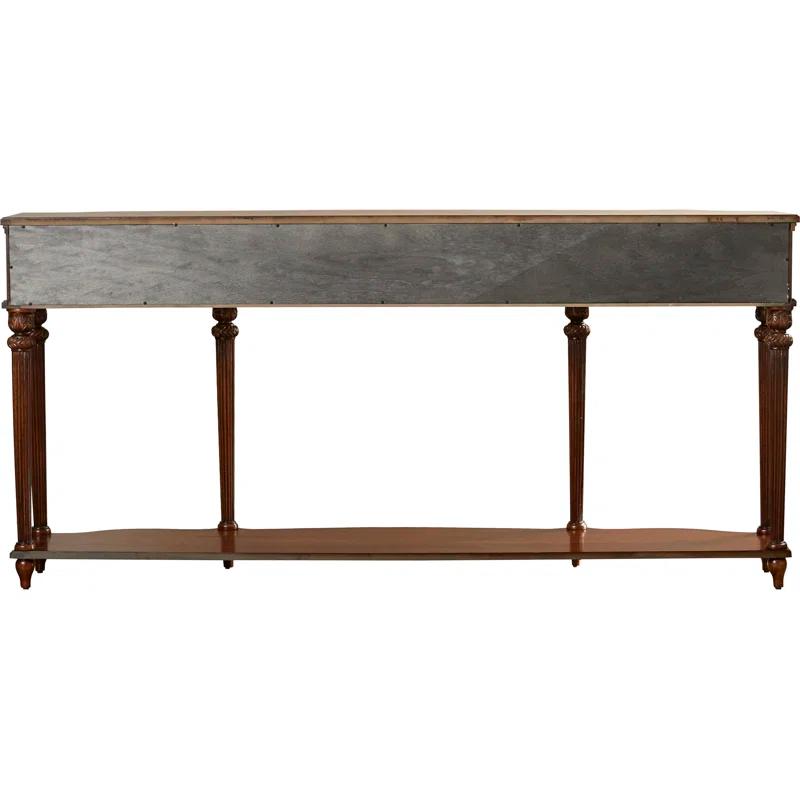 Vintage Oak 72" Console Table with Storage