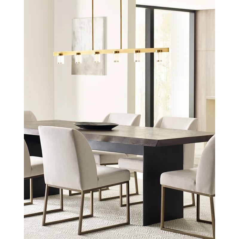 Esfera Crystal 60" LED Linear Island Pendant in Nightshade Black