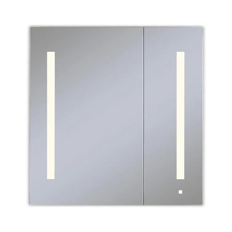 Robern AC3030D4P2LAW AiO Recessed Frameless Medicine Cabinet with 3 Adjustable Shelves and LED Lighting