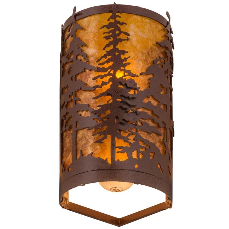 Rustic Lodge Flush Mounted Sconce