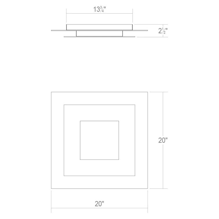 SONNEMAN Offset Glass LED Flush Mount