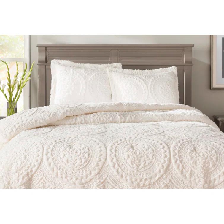 Arya Embroidered Medallion Faux Fur Ultra Plush Comforter Set