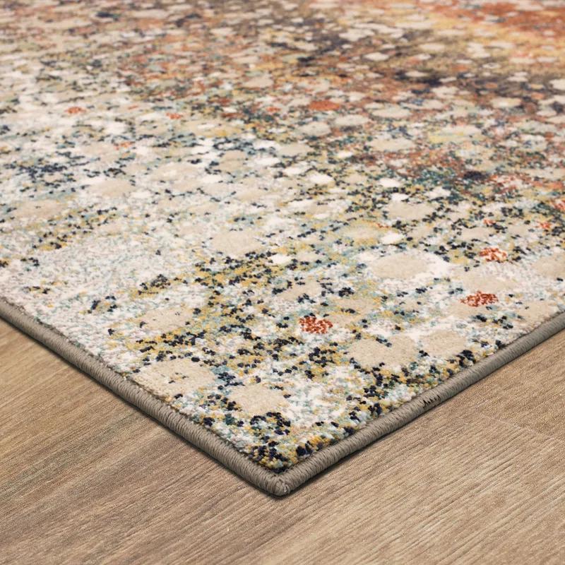 Karastan Torrent Abstract Rose Gold/Gray Area Rug