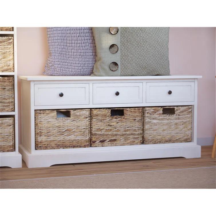 Adayla Solid Wood Drawers Storage Bench