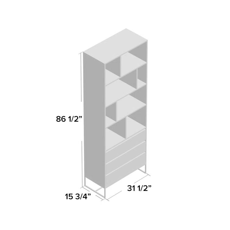 Ascent 86.5" H x 31.5" W Iron Standard Bookcase