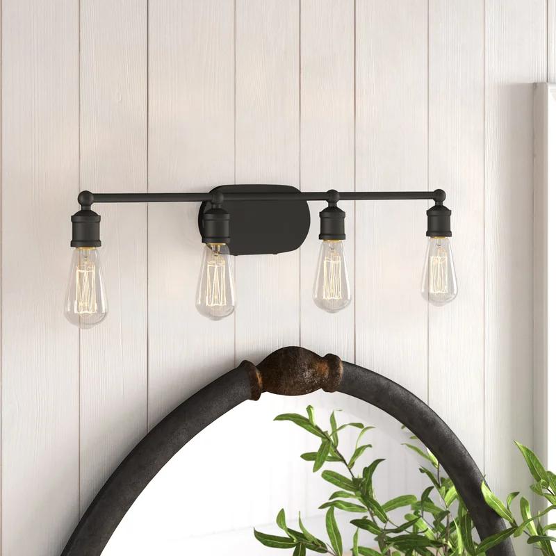 Milton Industrial 4-Light Dimmable Vanity Bar in Oil Rubbed Bronze