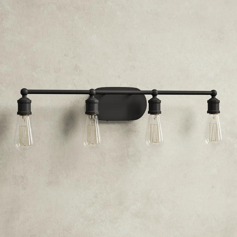 Milton Industrial 4-Light Dimmable Vanity Bar in Oil Rubbed Bronze