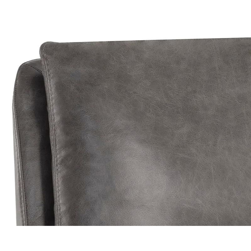 Marseille Concrete Leather Swivel Lounge Chair with Gunmetal Base